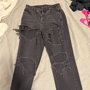 American Eagle Outfitters Distressed Charcoal Women's Jeans